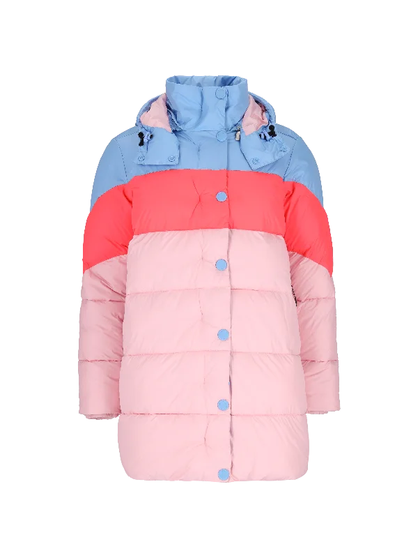 colour-block padded coat