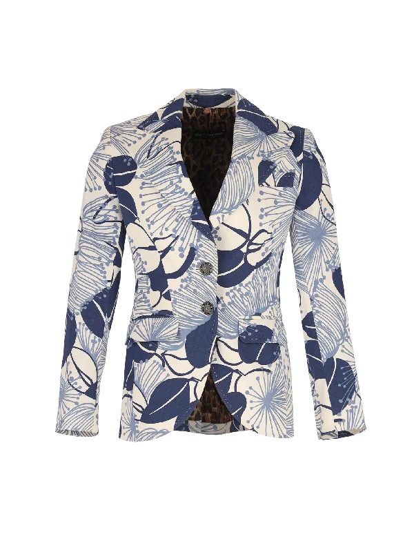 floral-print cotton-canvas blazer