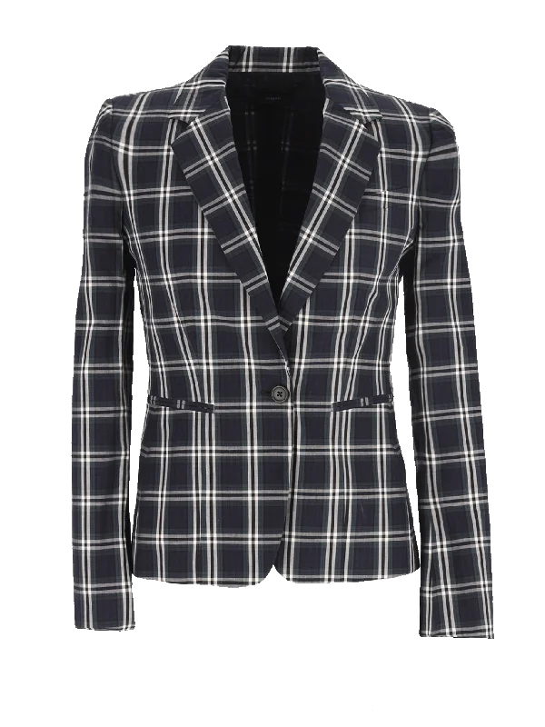 plaid cotton blazer