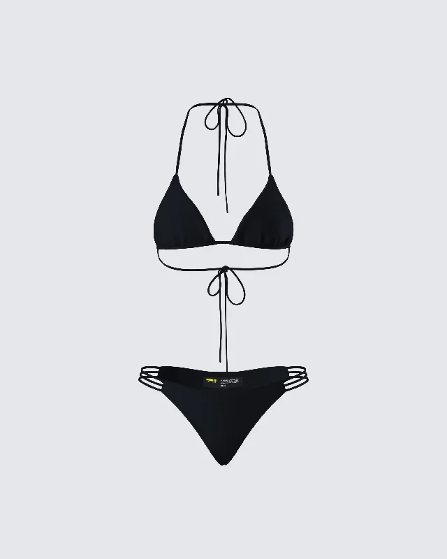 Halsey Black Bikini Set