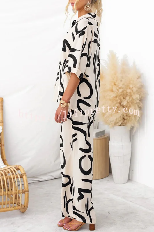 irregular-printed-button-pocket-long-sleeved-shirt-and-elastic-waist-pants-set-1