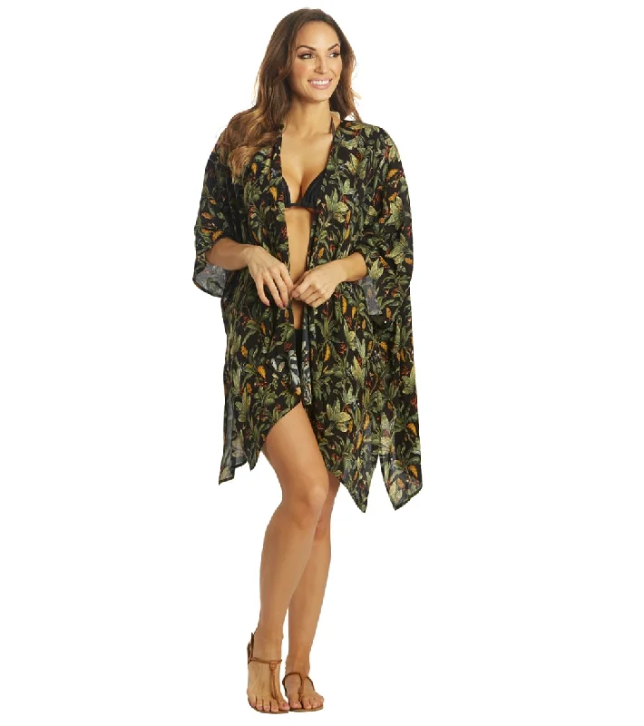 Body Glove Black & White Aubree Cover-Up Kimono