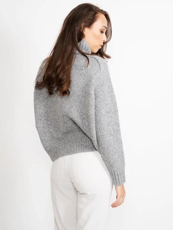 Maglia Collo Alto in Baby Alpaca Grigio