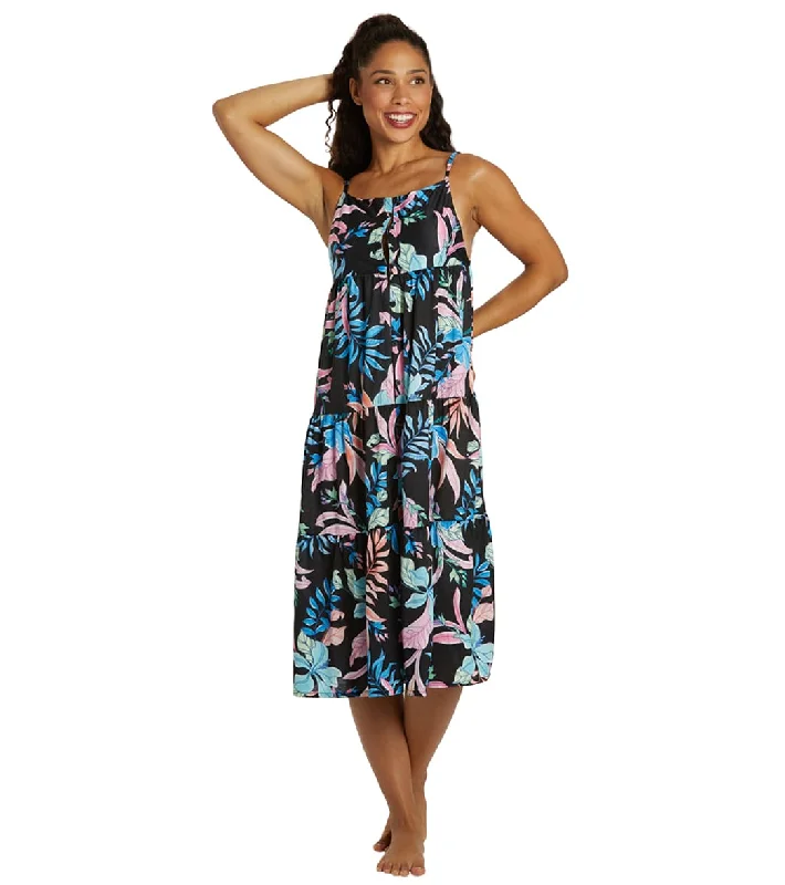 Hurley Women's Lost Paradise Button Front Midi Cover Up Dress LOST PARADISE MULTI