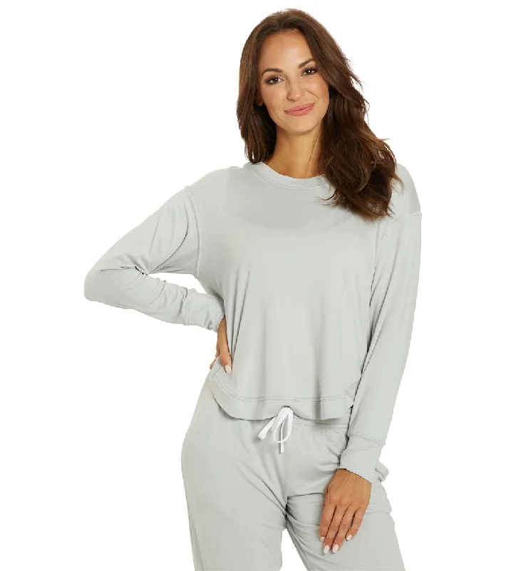 J.Valdi Women's Lounge Pull Over Top Gray