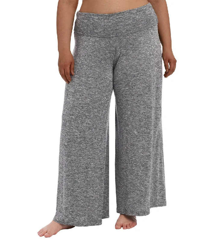 La Blanca Women's Plus Size Beach Cozy Pallazo Pant Grey