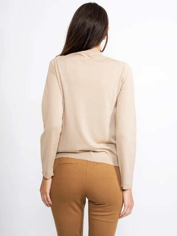 Girocollo in Maglia Sottile Beige