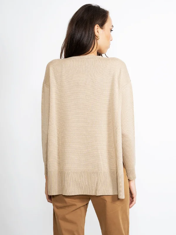 Maglia Lunga Oversize Beige