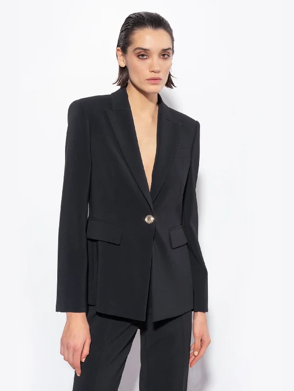 Giacca Blazer in Crêpe Stretch Nero