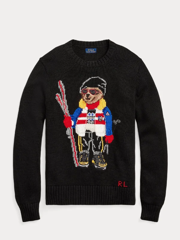 Maglia in Cotone con Polo Bear Nero