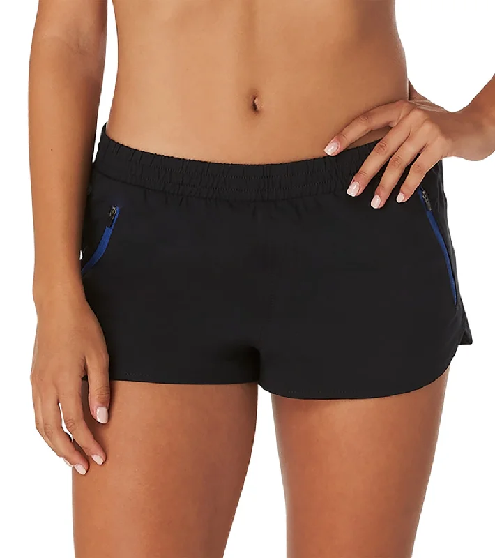 Speedo Women's Color Block Woven Shorts Jet Black