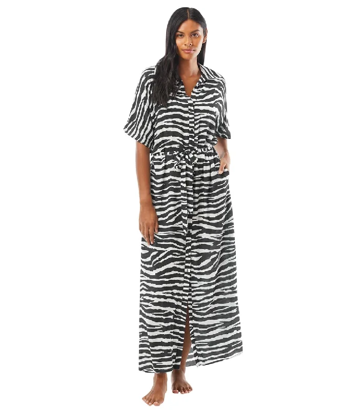 Vince Camuto Women's Zebra Belted Maxi Dress Cover Up