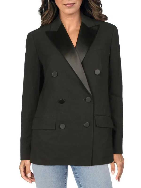 Womens Wool Formal Midi Tuxedo Jacket