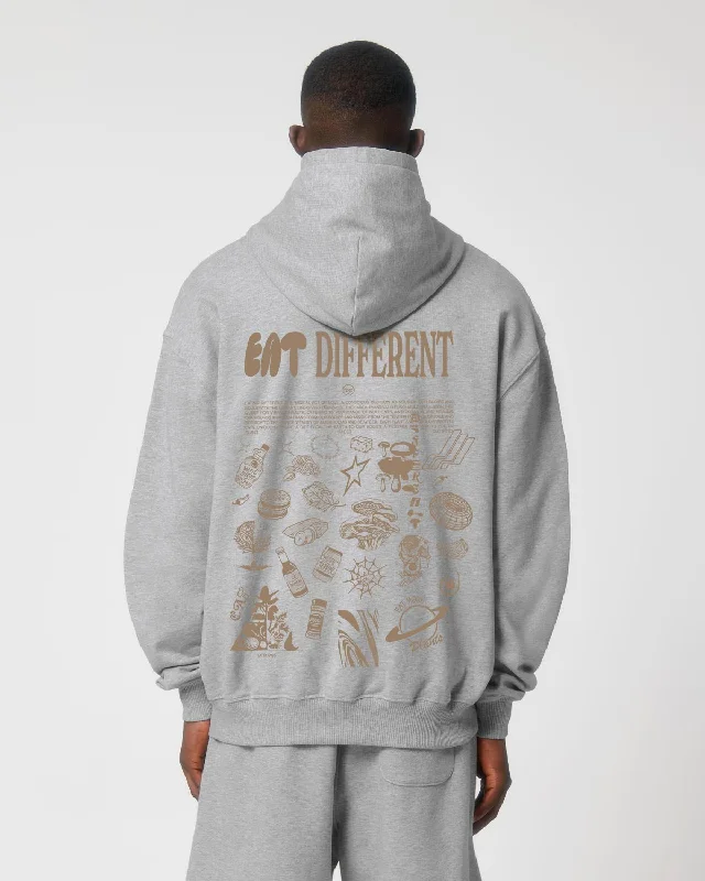 Eat Different Deluxe Organic Box Hoodie - Heather Grey