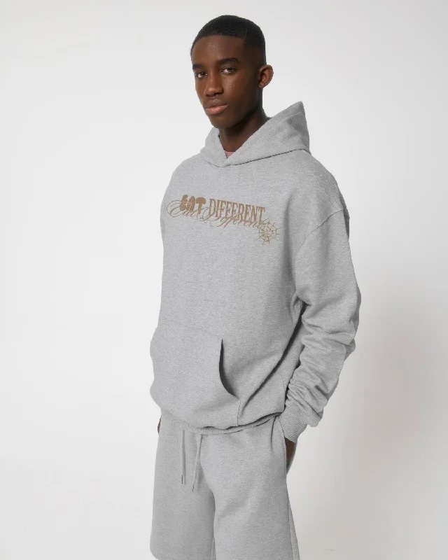 Eat Different Deluxe Organic Box Hoodie - Heather Grey