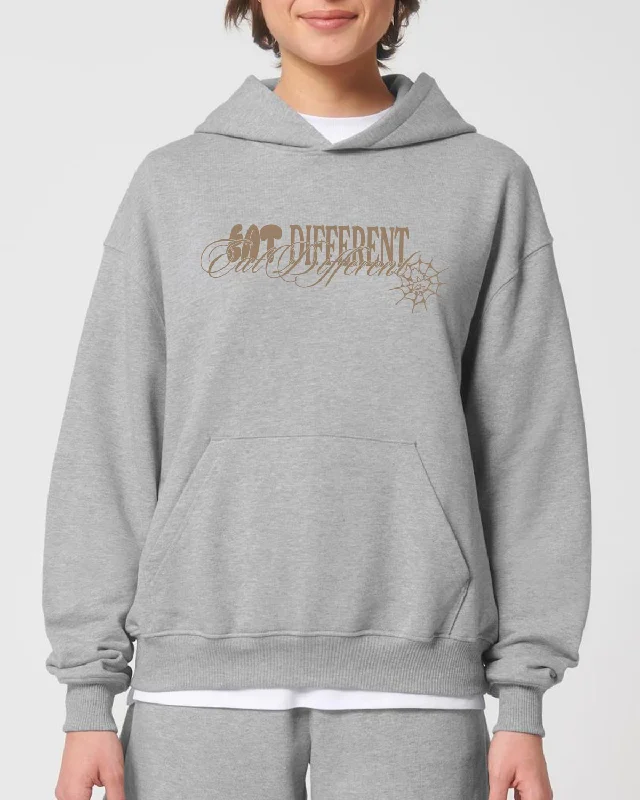 Eat Different Deluxe Organic Box Hoodie - Heather Grey