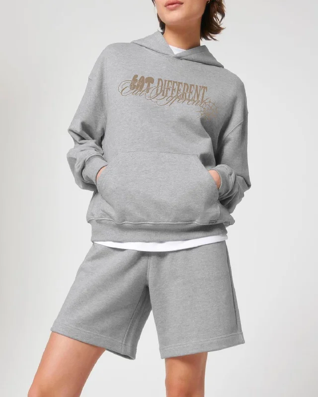 Eat Different Deluxe Organic Box Hoodie - Heather Grey