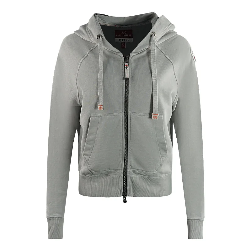 Parajumpers Linzy Paloma Grey Zip-Up Cropped Hoodie