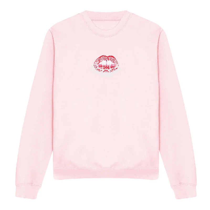 Read My Lips Organic Sweater - Baby Pink