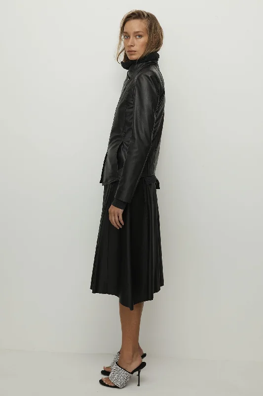 Elizabeth Jacket Vegetable Tanned Black Leather