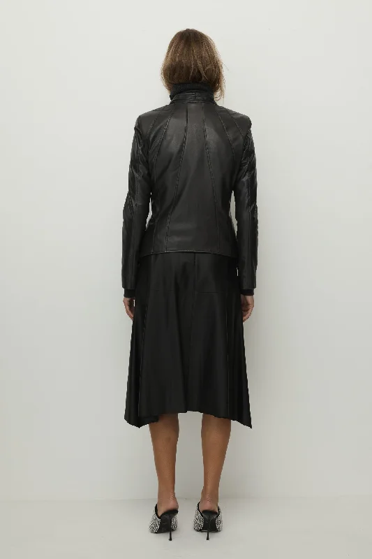 Elizabeth Jacket Vegetable Tanned Black Leather