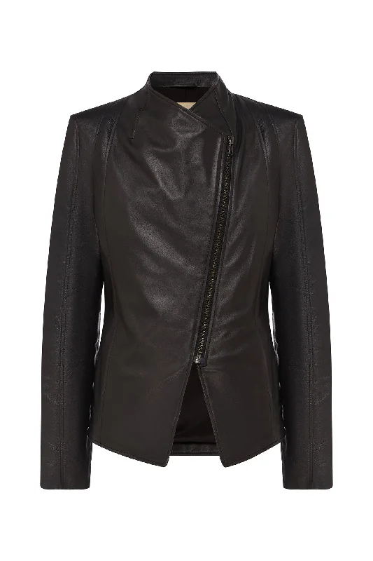 Elizabeth Jacket Vegetable Tanned Black Leather