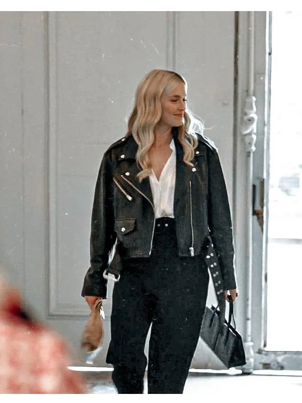 Emily In Paris Camille Razat Leather Jacket