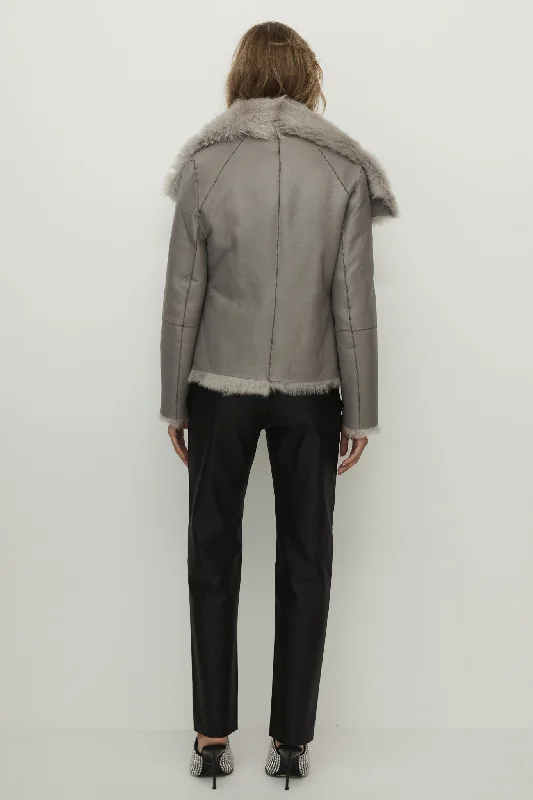 Sutton Place Shearling Coat Moonlight Grey Shearling