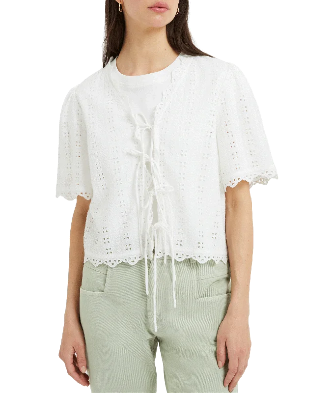 Cadiz Cutout Tie Top - WHite