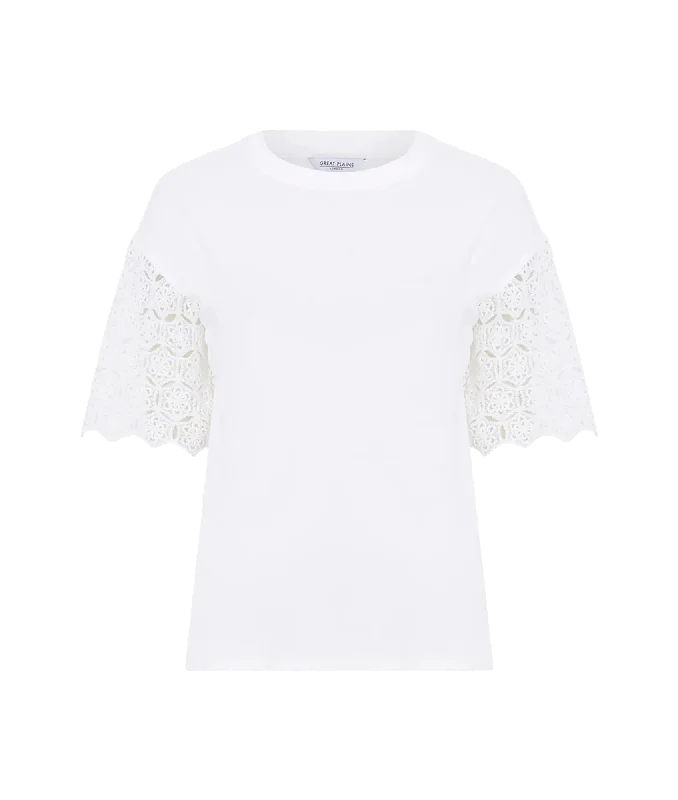 Crochet Short Sleeve Tee - Milk