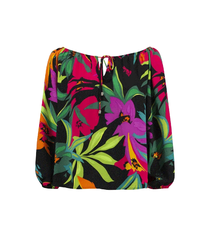 Hibiscus Print Top Style - Multi