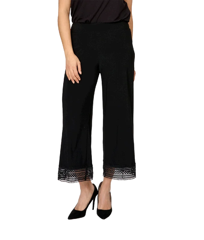 Lace Detail Cuff Pant Style - Black