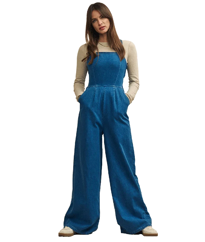 Fearne Cotton Mid Wash Denim Jumpsuit - Blue