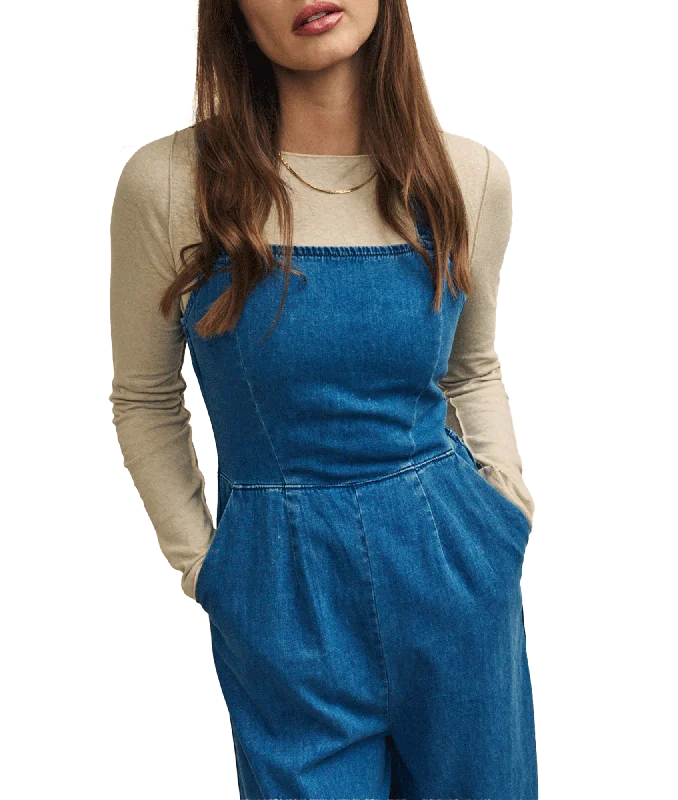 Fearne Cotton Mid Wash Denim Jumpsuit - Blue