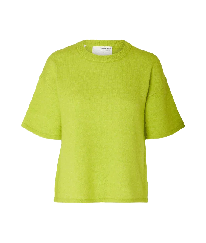 Short-sleeved Knitted Top - Green