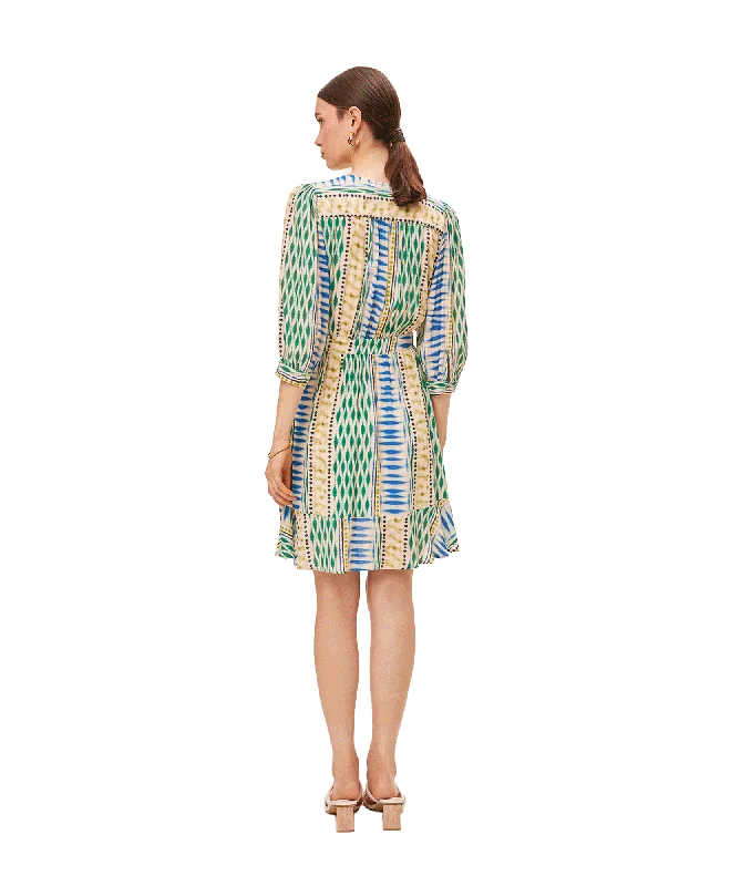 Geo Ethnic Print Short Wrap Dress - Multi