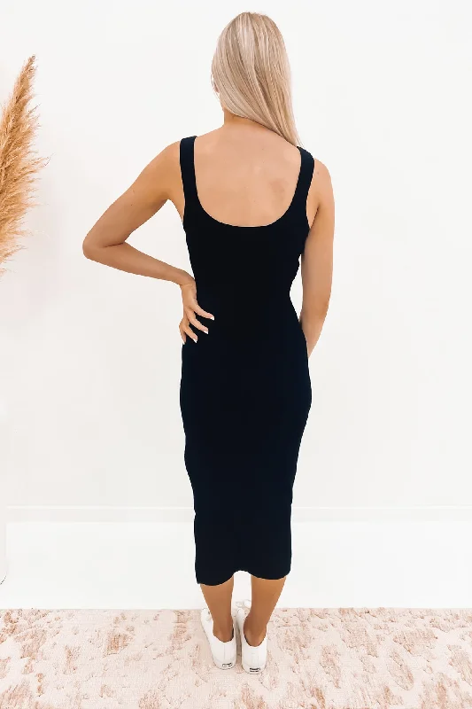 Cassandra Midi Dress Black