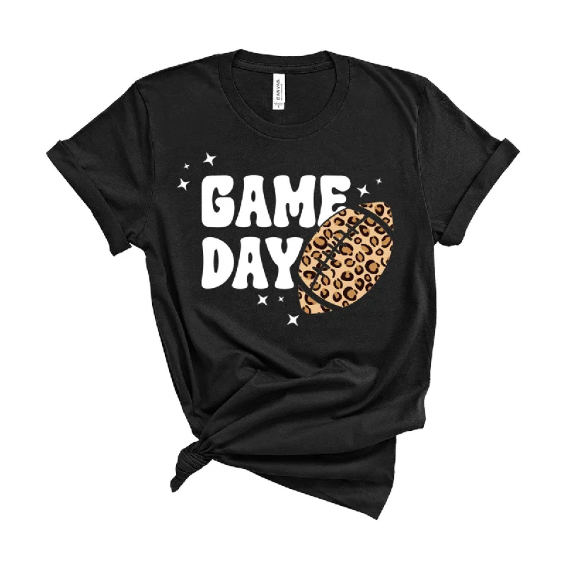 Game Day Leopard Football T-Shirt