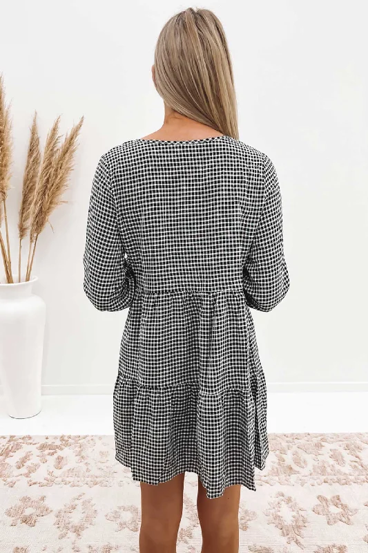 Jessie Mini Dress Black White Check