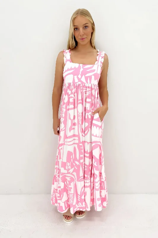 Levi Midi Dress Pink Vienna