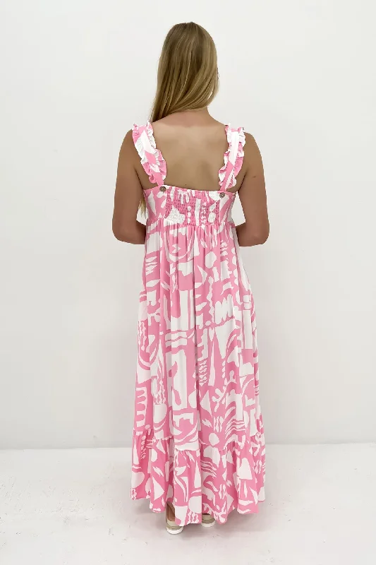 Levi Midi Dress Pink Vienna