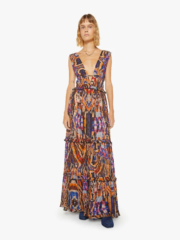 Maria Cher Natalie Long Dress - Tobacco Confetti