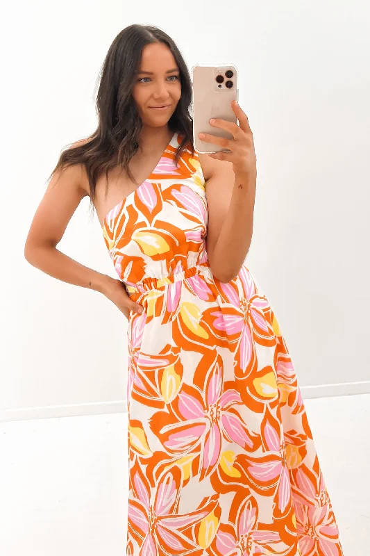 Morgan Maxi Dress Orange Multi