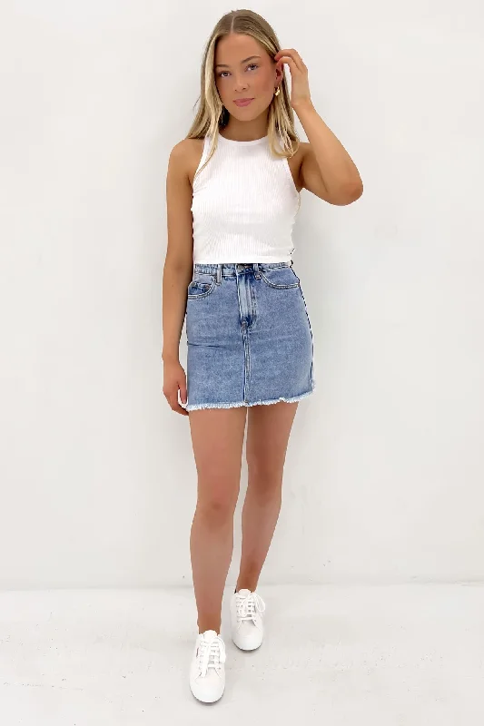 Ray Mini Skirt Light Blue