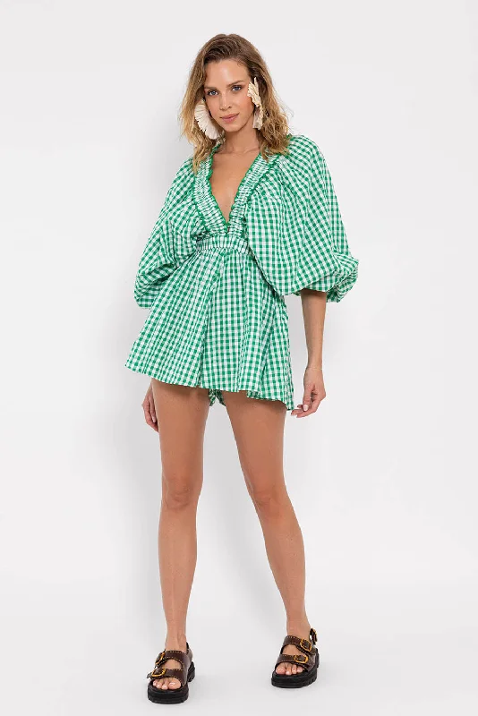 ALICIA JUMPSUIT GINGHAM GREEN