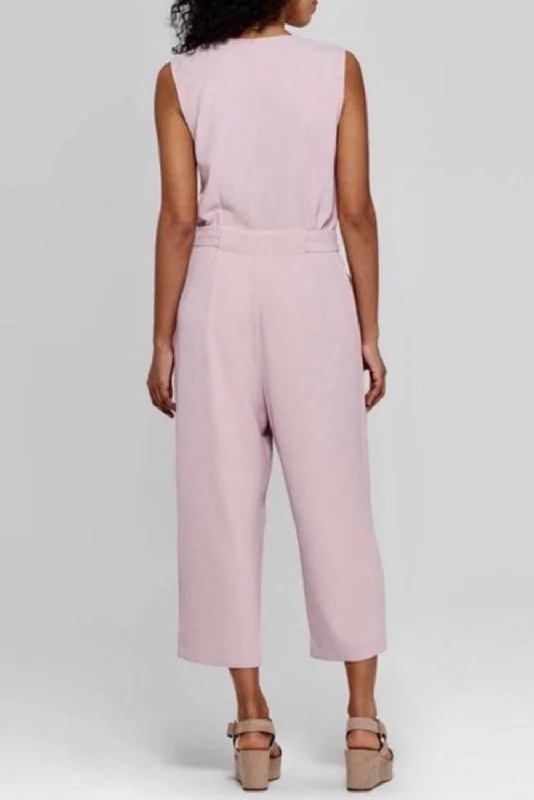 Pink Cropped Jumpsuit