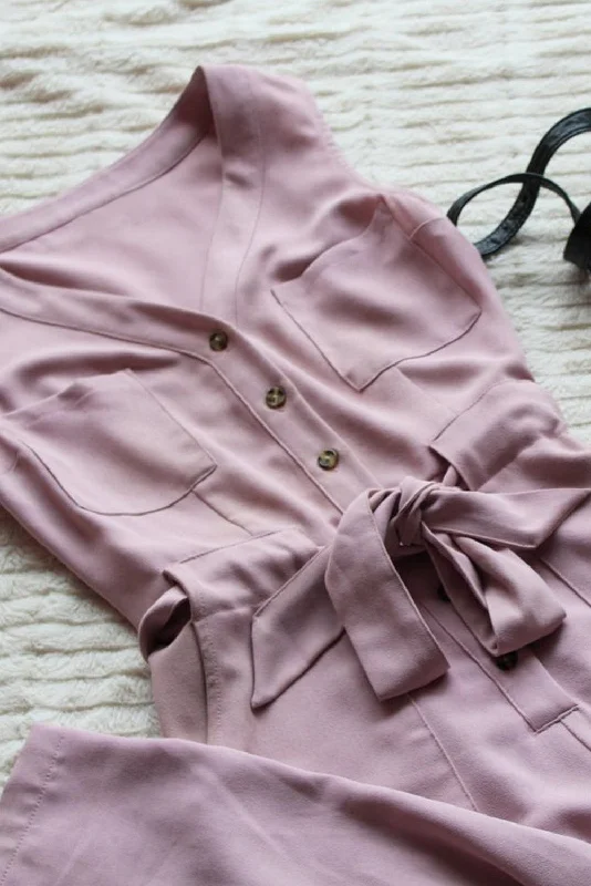 Pink Cropped Jumpsuit