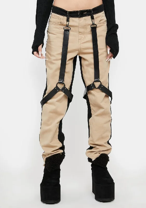 Atmosphere Two-Tone Harness Jeans