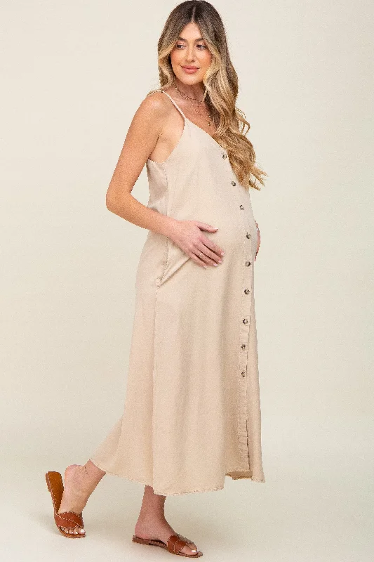 beige-button-down-maternity-midi-tank-dress