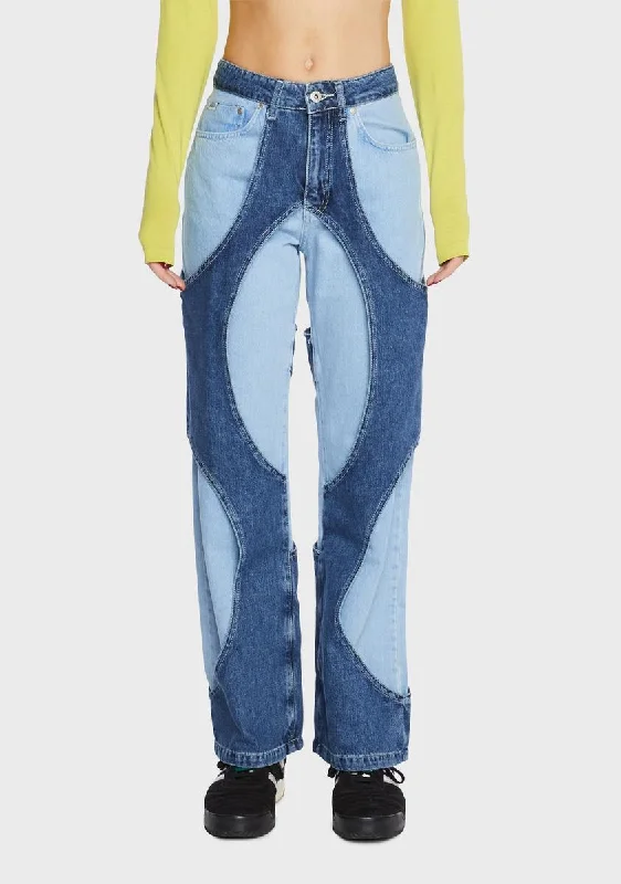 Circle Layered Dad Jeans